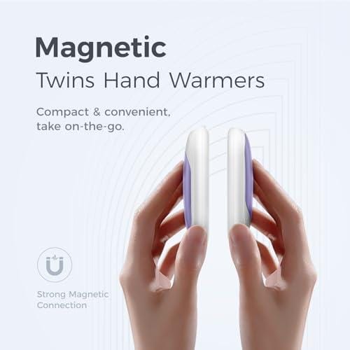 OCOOPA Magnetic Rechargeable Hand Warmers 2 Pack, Fast Heating, 3-Settings, UL Certified, Electric Portable Pocket Heater, Hunting, Golf, Camping Gear, Warm Unique Gifts for Women, UT3 Lite