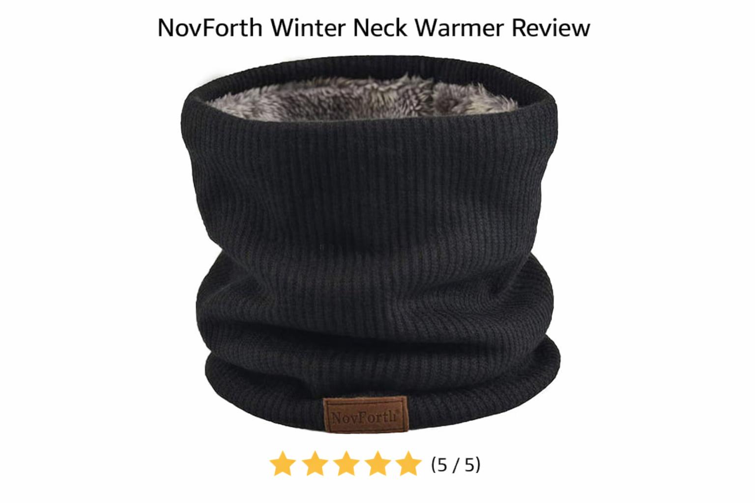 Cozy windproof winter neck warmer for cold weather.