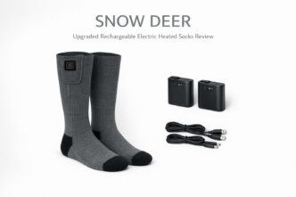 Heated electric socks with rechargeable batteries for winter outdoor activities. Stay warm and comfo.