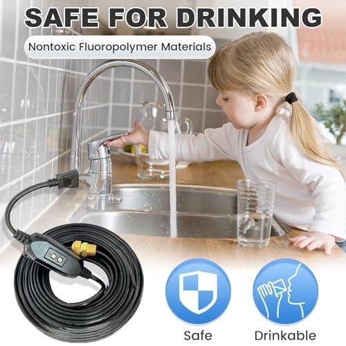 MAXKOSKO Inside the Pipe Self Regulating Heating System, CSA Certified Freeze Protection Heating Cable for Portable Water Pipes from Lakes, Reservoirs, Wells or Springs, 30 Ft 120V