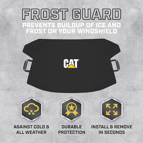 Cat® Windshield Snow Cover, Toughest Car Frost Protector for Ice & Sleet, Weatherproof for Winter, Includes Anti-Theft Straps, Freeze Protector for Auto Car Truck Van SUV, Wide Size 78'x45' inch,Black