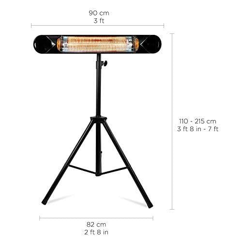 Briza Infrared Electric Patio Heater - Indoor/Outdoor Heater - Portable Wall/Garage Heater - 1500W - use with Stand - Mount to Ceiling/Wall)