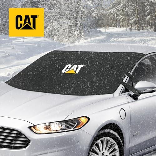 Cat® Windshield Snow Cover, Toughest Car Frost Protector for Ice & Sleet, Weatherproof for Winter, Includes Anti-Theft Straps, Freeze Protector for Auto Car Truck Van SUV, Wide Size 78'x45' inch,Black