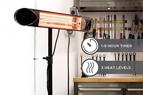 Briza Infrared Electric Patio Heater - Indoor/Outdoor Heater - Portable Wall/Garage Heater - 1500W - use with Stand - Mount to Ceiling/Wall)