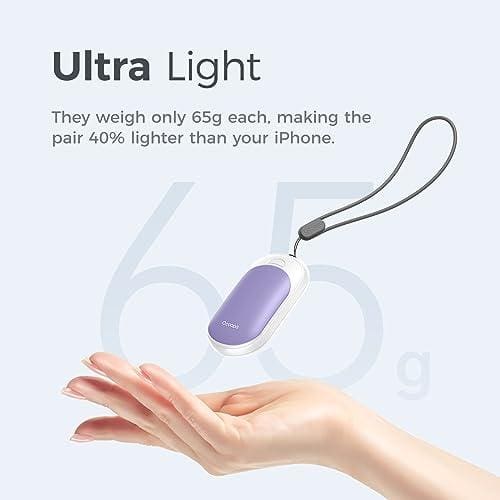 OCOOPA Magnetic Rechargeable Hand Warmers 2 Pack, Fast Heating, 3-Settings, UL Certified, Electric Portable Pocket Heater, Hunting, Golf, Camping Gear, Warm Unique Gifts for Women, UT3 Lite